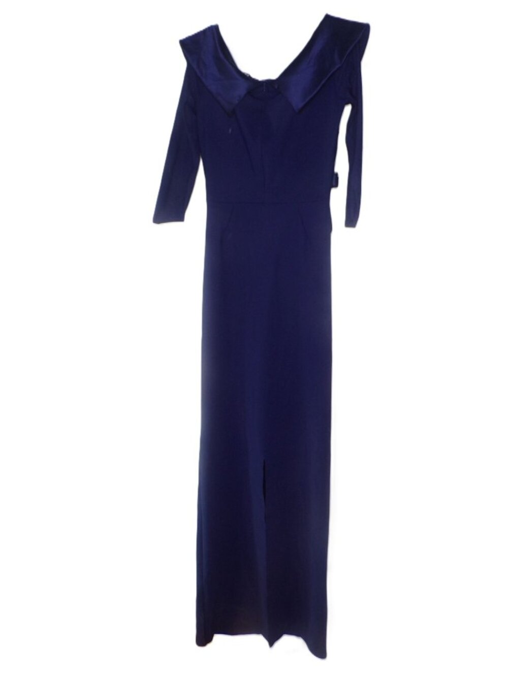 🆕CHIARA BONI Suli Ra Wrap Column Gown Dress 6 Navy Blue - Picture 12 of 12